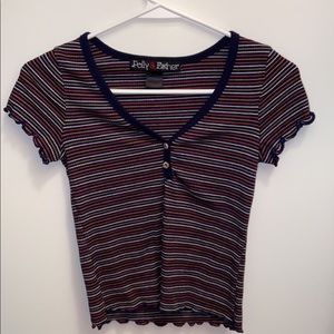 Stripes low-cut e-girl shirt